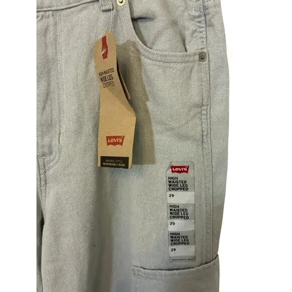 NWT Levi’s Ribcage Straight Ankle Super High Rise Light Baggy Carpenter Cargo 29 - Picture 2 of 5